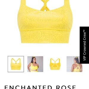 CROWNED ATHLETICS Enchanted Rose Yellow Sports Bra